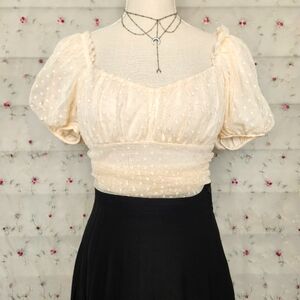 Buttermilk Mesh Milkmaid Bodysuit